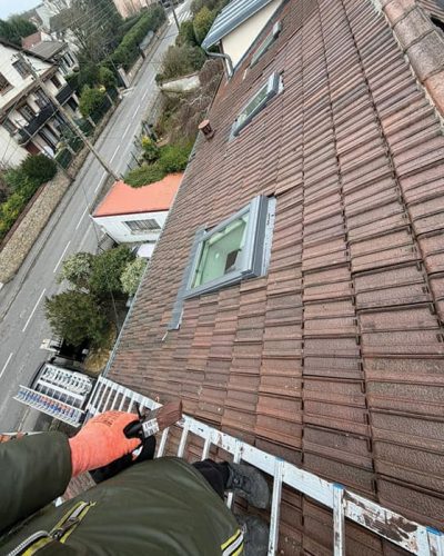 Résine de toiture avant après